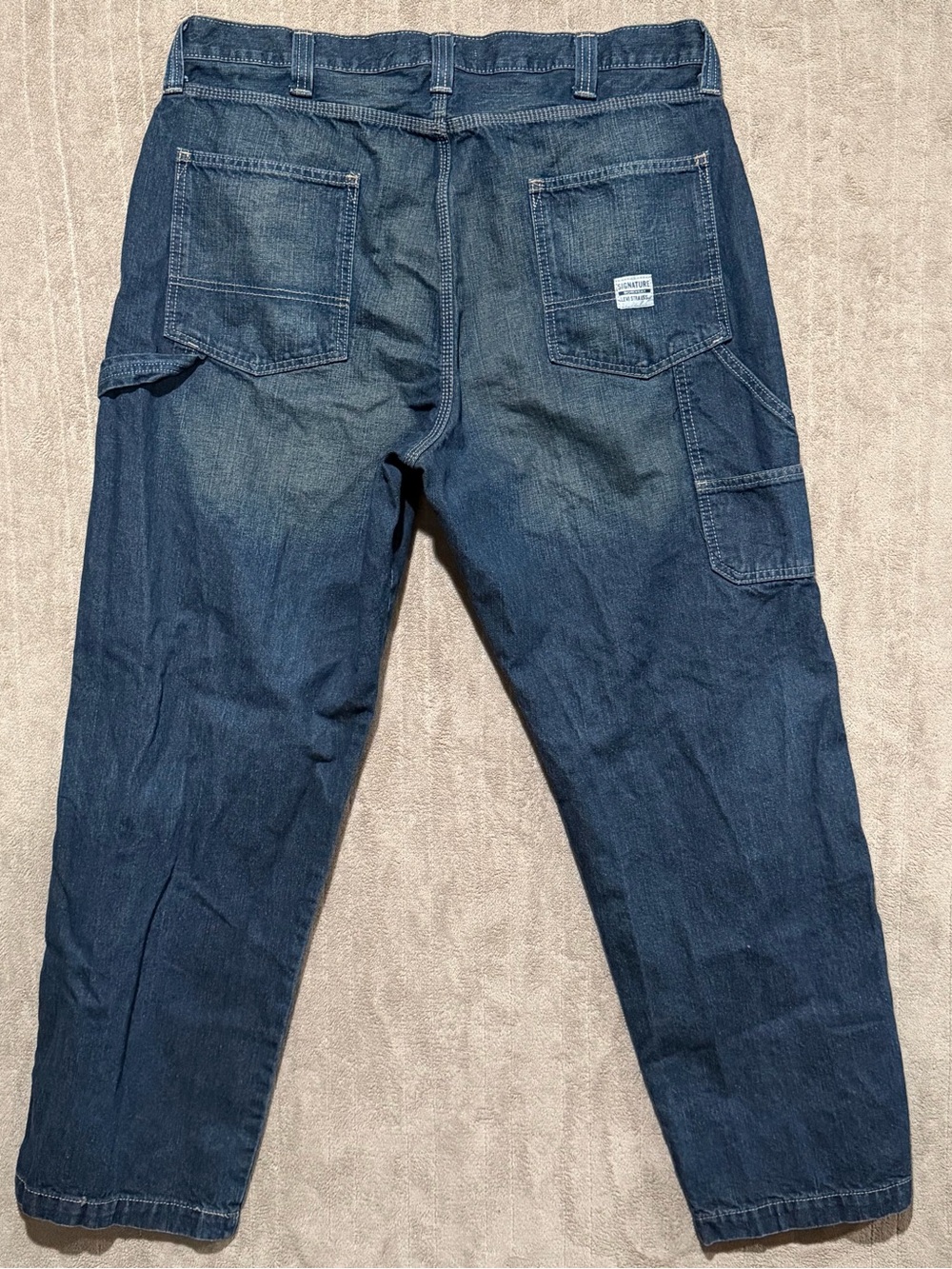 Levi Strauss Signature Carpenter Jeans Mens 40x32 Denim Blue Baggy Wide Leg Y2K